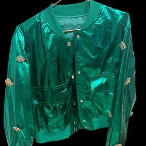 Green Jacket With Appliqués